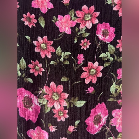 Lularoe Shirley Short Sleeve Bohemian Kimono Black Pink Green Floral Small - Picture 7 of 7